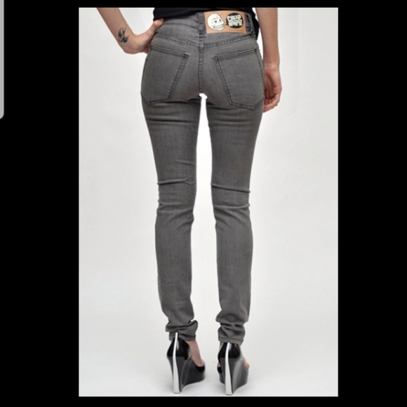 Cheap Monday Gray Grey 45 Min Stone Wash Skinny Jeans Pants Size 24 Like New - Picture 2 of 8